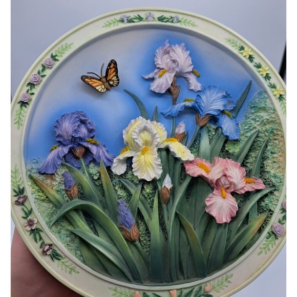 Lena Liu's Beautiful Gardens "The Iris Garden" 3-D Collector Plate - No. C12512 - Picture 4 of 14